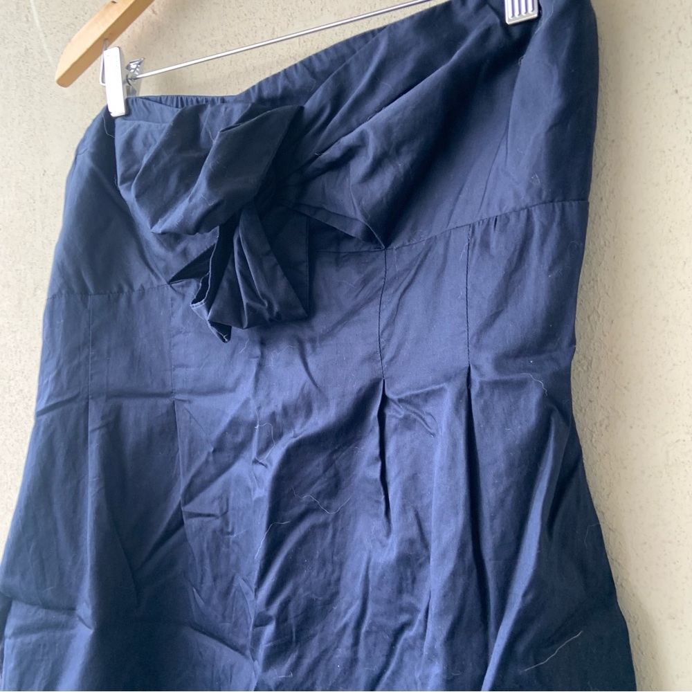 Navy strapless J Crew dress